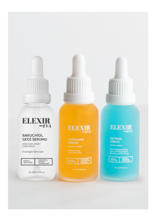 3’lü Serum Seti Retinol + C Vitamini + Gece Serumu 30 ml